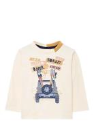 Knit T-Shirt Tops T-shirts Long-sleeved T-shirts Cream Boboli