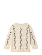 Alon Flower Pullover Tops Knitwear Pullovers Cream Fliink