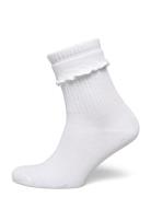Frill Trim Crew Socks Lingerie Socks Regular Socks White Monki