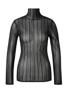 Zelie Sheer Knitted Turtleneck Top Tops Knitwear Turtleneck Black Mali...
