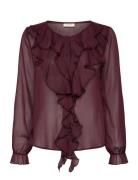Fqditte-Blouse Tops Blouses Long-sleeved Burgundy FREE/QUENT