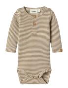 Nbmohio Ls Slim Body Lil Bodies Long-sleeved Brown Lil'Atelier