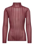 Zelie Sheer Knitted Turtleneck Top Tops Knitwear Turtleneck Pink Malin...
