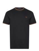 Twin Tipped T-Shirt Tops T-shirts Short-sleeved Black Fred Perry