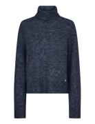 Mmaidy Thora Rollneck Knit Tops Knitwear Turtleneck Navy MOS MOSH