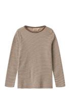 Wool T-Shirt L/S Alfie Tops T-shirts Long-sleeved T-shirts Beige Wheat
