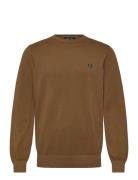 Pique Stitch Jumper Tops Knitwear Round Necks Brown Fred Perry