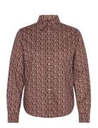 Reg G Print Cot Voile Shirt Tops Shirts Long-sleeved Burgundy GANT