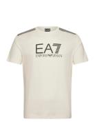 T-Shirt Tops T-shirts Short-sleeved Cream EA7