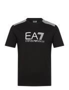 T-Shirt Tops T-shirts Short-sleeved Black EA7