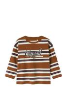 Nmmoskar Ls Rlx Top Box Tops T-shirts Long-sleeved T-shirts Brown Name...