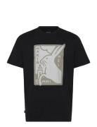 Alert T-Shirt Tops T-shirts Short-sleeved Black Makia