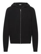 Boxy Knitted Hoodie Tops Sweat-shirts & Hoodies Hoodies Black Weekday