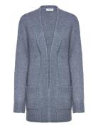 Rwtulip Wool Blend Long Knit Cardig Tops Knitwear Cardigans Blue Rosem...