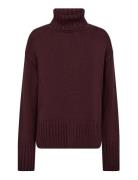 Mmrola Bine Rollneck Knit Tops Knitwear Turtleneck Brown MOS MOSH