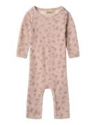 Wool Jumpsuit L/S Haven Pitkähihainen Body Pink Wheat