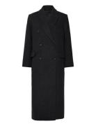 Over D Double-Breasted Wool-Blend Coat Villakangastakki Pitkä Takki Gr...