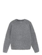 Pullover Knit Glitter Tops Knitwear Pullovers Grey Creamie