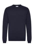 O Neck Recycled Yarn Knit Tops Knitwear Round Necks Navy Lindbergh