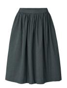Olga Skirt - Poplin Polvipituinen Hame Grey STUDIO FEDER