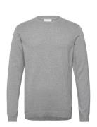 O Neck Recycled Yarn Knit Tops Knitwear Round Necks Grey Lindbergh