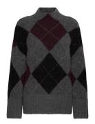 Idalia Argyle Sweater Tops Knitwear Jumpers Grey Twist & Tango