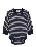 Body L.s Navy Beige Stripe Pitkähihainen Body Navy Geggamoja