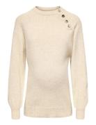 Olmemma Life Ls Button Ck Knt Tops Knitwear Jumpers Cream Only Materni...