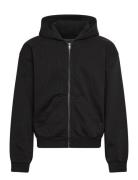 Block Zip Hoodie Tops Sweat-shirts & Hoodies Hoodies Black Weekday