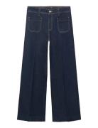 Wide-Leg Jeans With Pockets Bottoms Jeans Wide Navy Mango