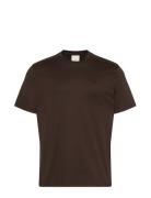 Ss Supima Chest Emb Crewneck Tee Tops T-shirts Short-sleeved Brown Cal...