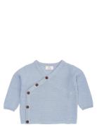 Merino Baby Cross-Over Cardigan In Garter Stitch Tops Knitwear Cardiga...