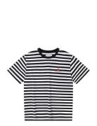 Regular Striped T-Shir Tops T-shirts Short-sleeved Black Edwin