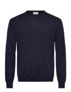Ls 100% Merino Crew 14Gg Tops Knitwear Round Necks Navy Calvin Klein