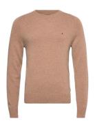 Lambswool Crew Neck Tops Knitwear Round Necks Beige Tommy Hilfiger