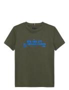 Nyc Print Graphic Tee Ss Tops T-shirts Short-sleeved Khaki Green Tommy...