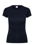 Soft Touch Top Tops T-shirts & Tops Short-sleeved Navy Gina Tricot