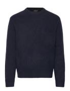 Inbertrax O-Neck Tops Knitwear Round Necks Navy INDICODE