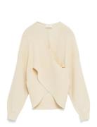 Mschzinelle Rachelle Wrap Pullover Tops Knitwear Jumpers Cream MSCH Co...