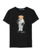 Polo Bear Cotton Jersey Tee Tops T-shirts & Tops Short-sleeved Black P...