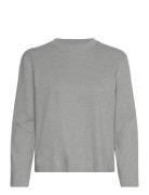 Slfessential Ls Boxy Tee Noos Tops T-shirts & Tops Long-sleeved Grey S...