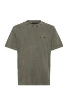 Dias Washed T-Shirt Designers T-shirts Short-sleeved Khaki Green Daily...