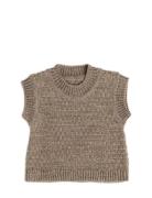 Vest, Ao Elephants, Merino Wool, Brown Tops Knitwear Pullovers Beige S...