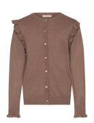 Fame Cardigan Tops Knitwear Cardigans Brown Fliink