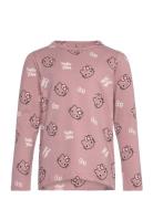 T-Shirt Ls Tops T-shirts Long-sleeved T-shirts Pink Minymo