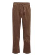 Akjan Cord Pleat Pants Bottoms Trousers Chinos Brown Anerkjendt