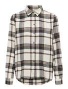 Onlfie Ls Reg Check Shirt Wvn Cs Tops Shirts Long-sleeved Beige ONLY