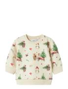 Nbnrenu Ls Sweat Bru Tops Sweat-shirts & Hoodies Sweat-shirts Cream Na...