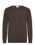 Structure O-Neck Knit Tops Knitwear Round Necks Brown Lindbergh