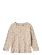 T-Shirt L/S Thilda Tops T-shirts Long-sleeved T-shirts Beige Wheat